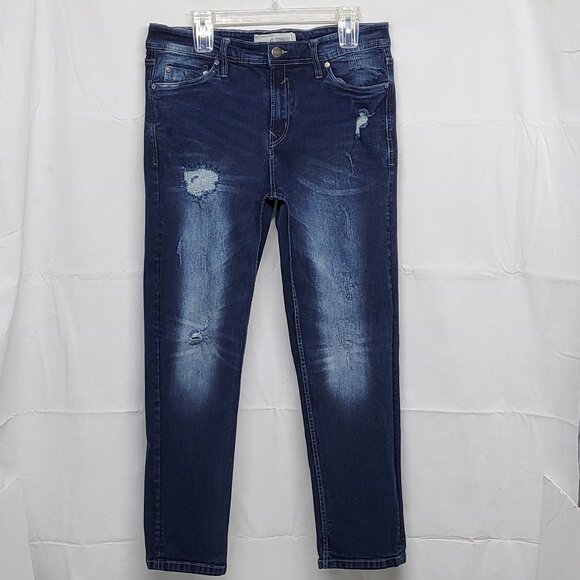 Refinery Republic Mens Jeans 34 X 30 Straight Leg Stretch Distressed Blue - Picture 1 of 16